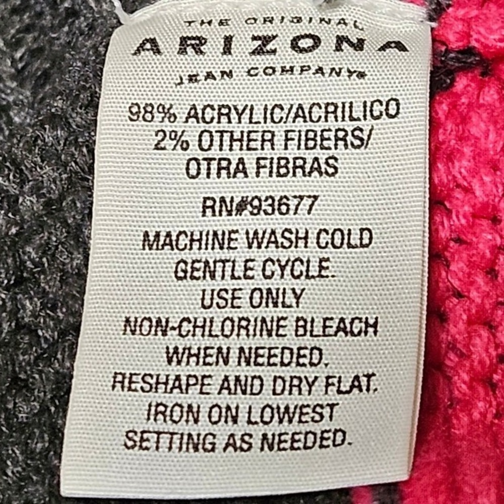 Arizona Jean Company Sweater Women XL Pink Gray Striped Shawl Neck Y2K Preppy - Picture 5 of 9